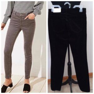 New Loft Modern Skinny Women's Size 0 Black Corduroy Pants 28" Waist